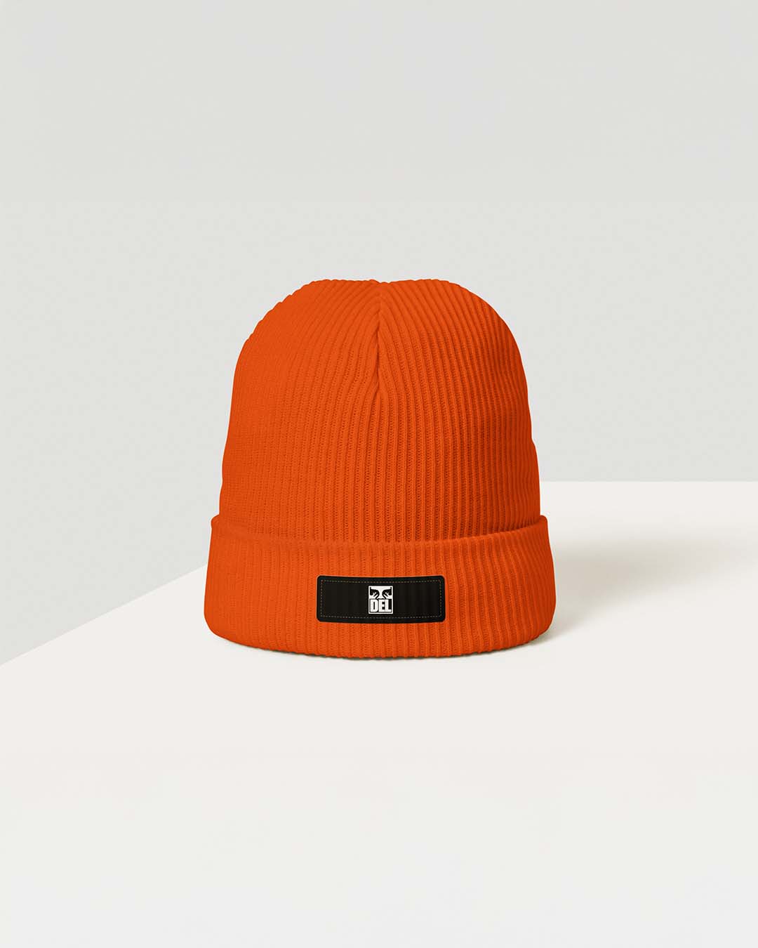 OBEY x DEL Orange Ribbed Beanie